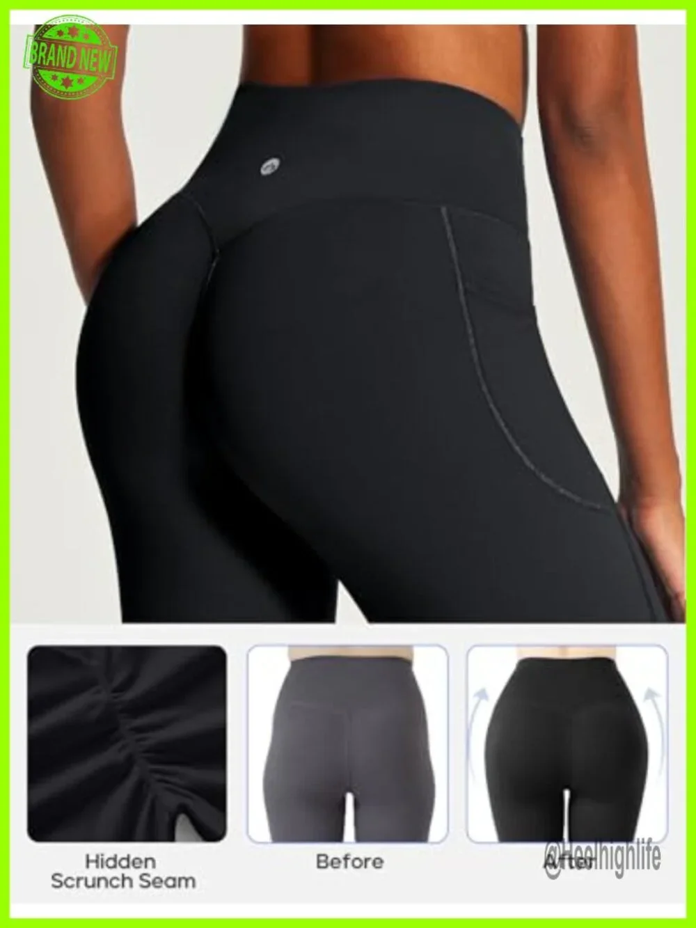 Butt Lifting Wide Leg Leggings with Pockets No Front Seam Yoga Pants